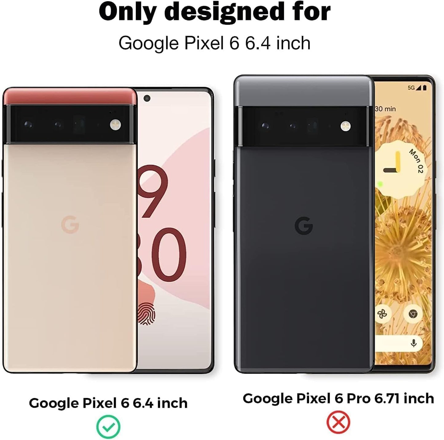 [2+2 Pack] LK Compatible for Google Pixel 6-2 Pack Tempered Glass Screen Protector + 2 Pack Camera Lens Screen Protector, Easy Installation 9H Hardness Anti-Scratch