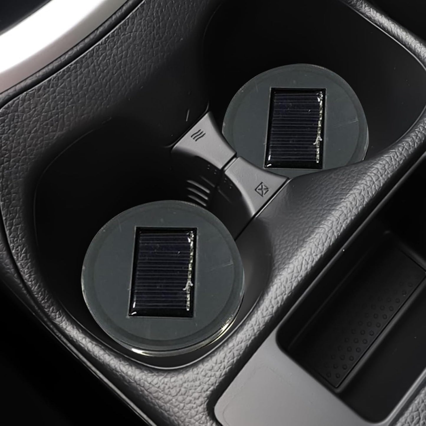 Cup Holder Lights for Car, 2 Pieces LED Auto Cup Holder Coasters, 7 Color Changing Anti-Slip Light-Up Pads, Interior Mood Lighting for Night Driving, Road Trips, Truck, RV Use 6.8CM/2.67in