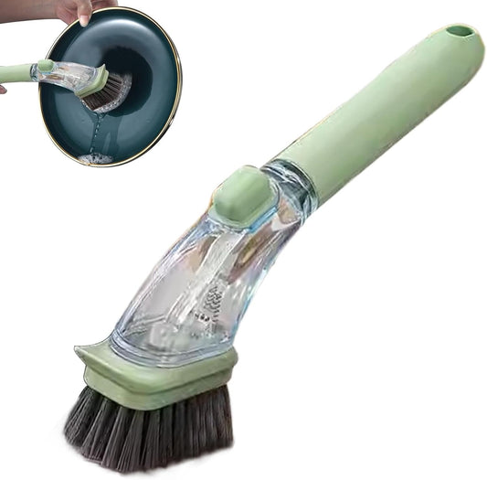 Soap Dispensing Dish Brush | Kitchen Essential Cleaning Brush | Multi Purpose Cleaning Brush | Handheld Soap Brush | Dish Cleaning Tool Ergonomic Design For Pans, Sink