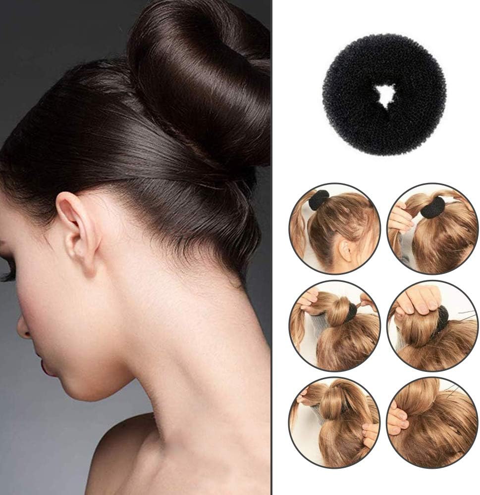 Hair Styling Accessories Set, 27pcs Hair Bun Maker French Hair Braiding Kit with Black Hair Clips Braiding Pins for Women Girls