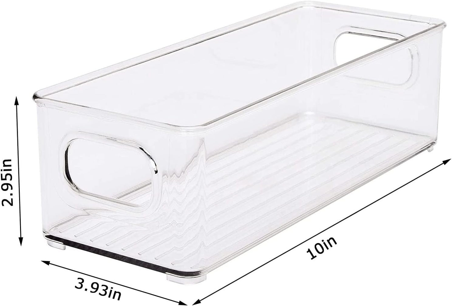 8 Pack Stackable Fridge Organizers, Clear Pantry Organizers and Storage Plastic Small Food Storage Bins Freezer Organizer Containers with Handle for Shelves Countertop Cabinet,10"L X 4"W X 3"H