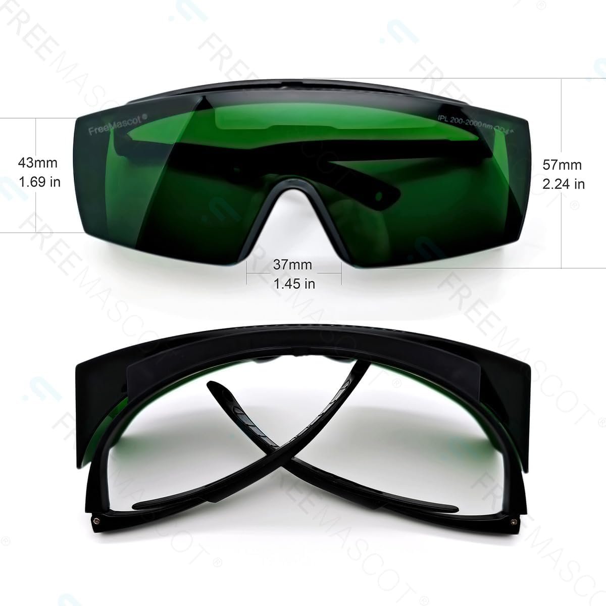FreeMascot 200nm-2000nm Red Light Therapy Safety Glasses For Laser Cosmetology Operator Eye Protection and Laser Hair Removal Treatment, Tanning