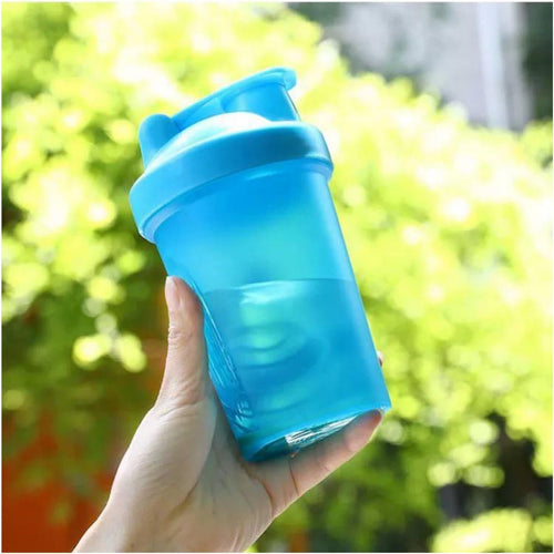 Protein Shaker Bottle Blender for Shake and Pre Work Out, Best Shaker Cup (BPA free) w. Classic Loop Top & Whisk Ball, Kitchen Water Bottle (16OZ-400ML, Blue Top/Blue Body)