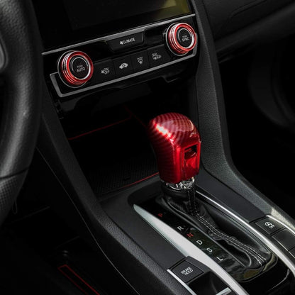 Thenice for 10th Gen Civic Gear Shifting Knob Cover CVT Automatic Transmission Lever Trim Interior Accessories Compatible with Honda Civic 2021 2020 2019 2018 2017 2016 -Red