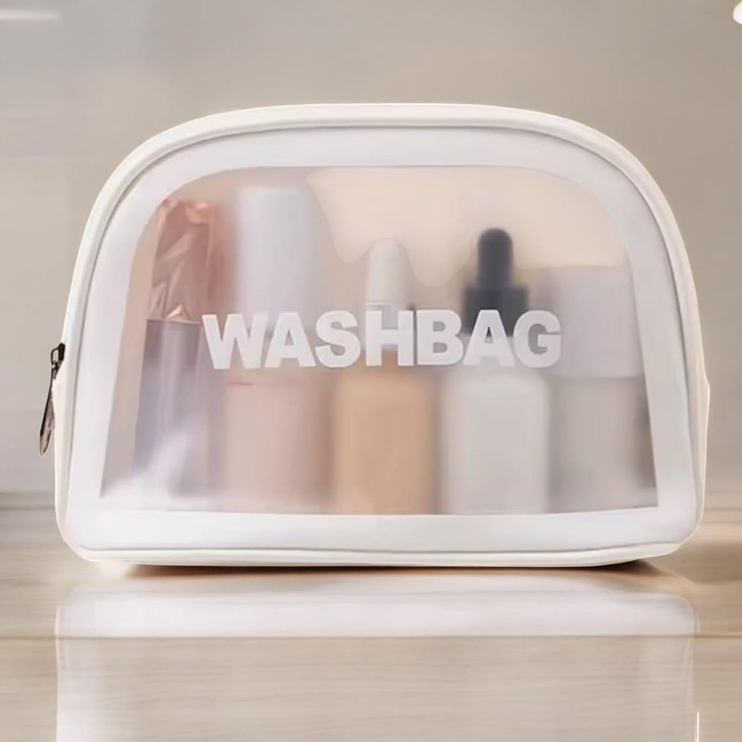 4 Washbag Bags 4 Colours Makeup Bags Travel Organizer Home Office School, 4 Color Light Blue White Pink And Black, Beauty Bags