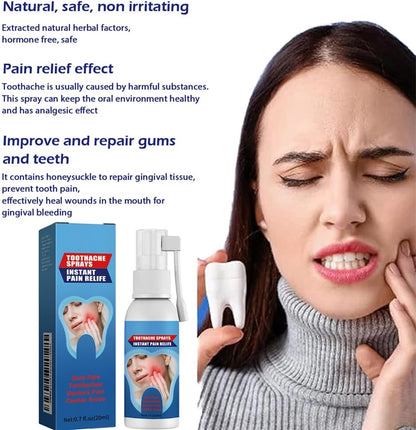 2 Pcs Oral Care Spray, Toothache Pain Relief for Adult, Portable Toothache Gum Pain Spray, Care for Teeth, Rapid Relieve Tooth Discomfort, and Gently Care For The Mouth Freshen Breath