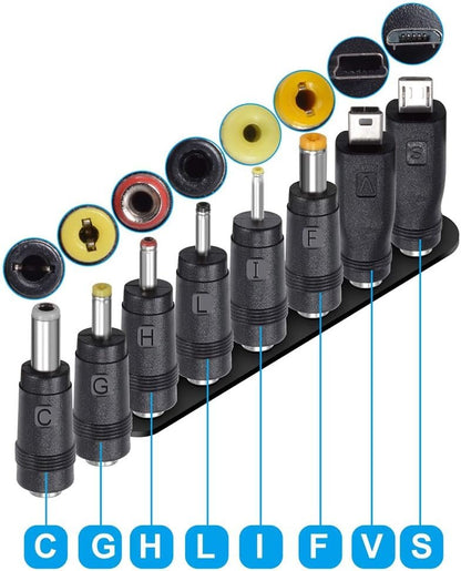 SoulBay 5V Power Supply AC100-240V to DC 5 Volt 2Amp Adapter Versatile Charger Cord 10W w/ 8 Tips, for USB Hub, TV Box, Tablet, Camera, BT Speaker, GPS, Webcam, Router and More 5V Electronics