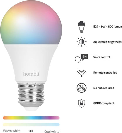 Hombli - E27 Smart Bulb - Color and Tunable White - Promo Pack