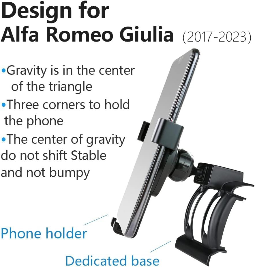 LUNQIN Car Phone Holder for Alfa Romeo Giulia 2017 2018 2019 2020 2021 2022 2023 Car Accessories Navigation Bracket Interior Decoration Mobile Phone Holder