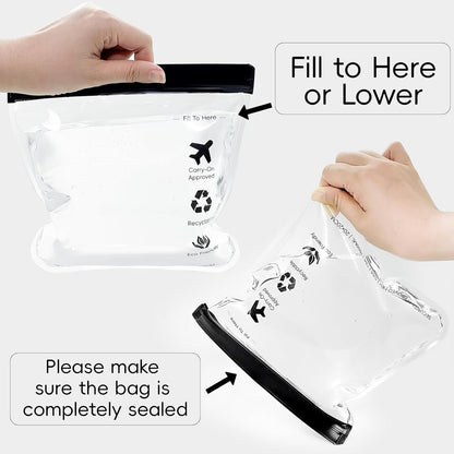 Dulooca Clear Travel Toiletry Bag, 4 Pack TSA Approved Liquid Bag, Security Approved Worldwide 3-1-1 Compliant Waterproof Bags for Travel Makeup Cosmetics, Travel Accessories for Women