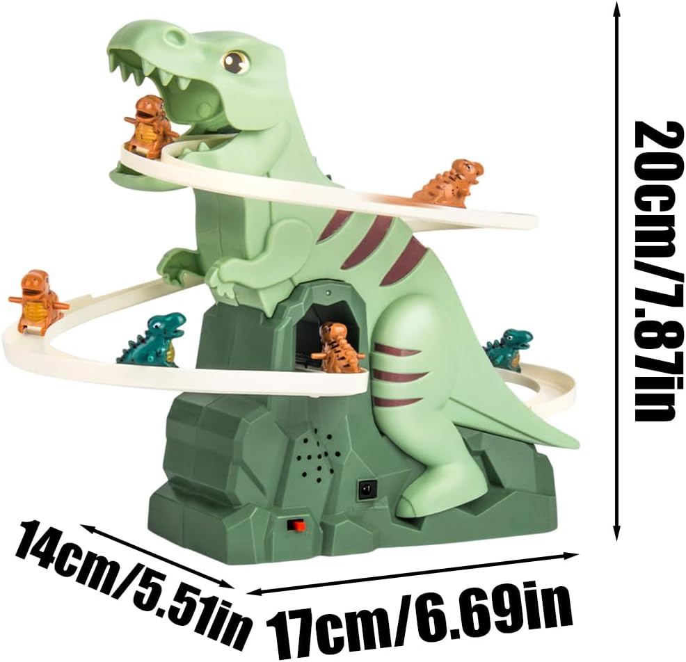 Climbing Dinosaur Toy, Interactive Track Slide Game, Roller Coaster Adventure Playset, Lights & Music, Educational & Realistic Design, Indoor & Outdoor Play, Dinosauri & Accessories