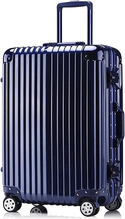Suitcases Suitcases with Wheels Large Capacity Hard Edge Luggage Security Combination Lock Carry On Luggage Anti-Stress Suitcase Travel(Color:Blue-)
