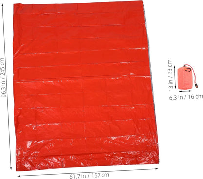 Parliky 1 Set Survival Warm Tent with Emergency Blanket Portable Windproof Sleeping Tent for Outdoor Camping Hiking and Emergency Preparedness Essential Survival Gear