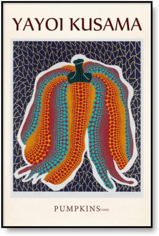 Quadri Moderni,Famoso Yayoi Kusama Artista Mostra Poster Astratto Stampa su Tela Pittura Immagini di Arte della Parete per Soggiorno Galleria Oggettistica per La Casa, Poster Art Deco-50X70Cm