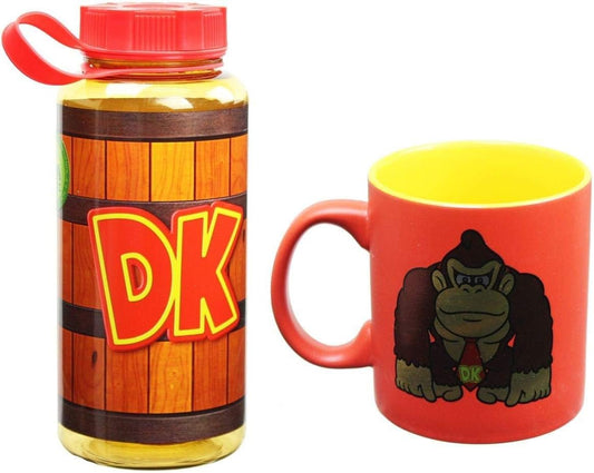 Donkey Kong Drinkware Bundle: Water Bottle & 20oz Mug