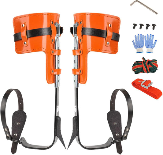 Qzdtue Tree Climbing Gear, Height Adjustable Spikes Kit, High-Strength Climbing Spurs, Workers Safety Accessories, Sturdy Climber Tool For Jungle Survival, Logging, And Outdoor Adventures