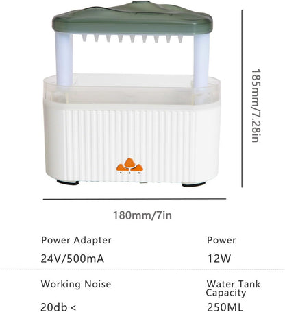 Rain Cloud Humidifier,250ml Rain Water Drip Diffuser Humidifier, Essential Oil Aromatherapy Humidifier with Night Lights, Timer, Remote Control, Humidifier Air Humidifiers for Bedroom Desk