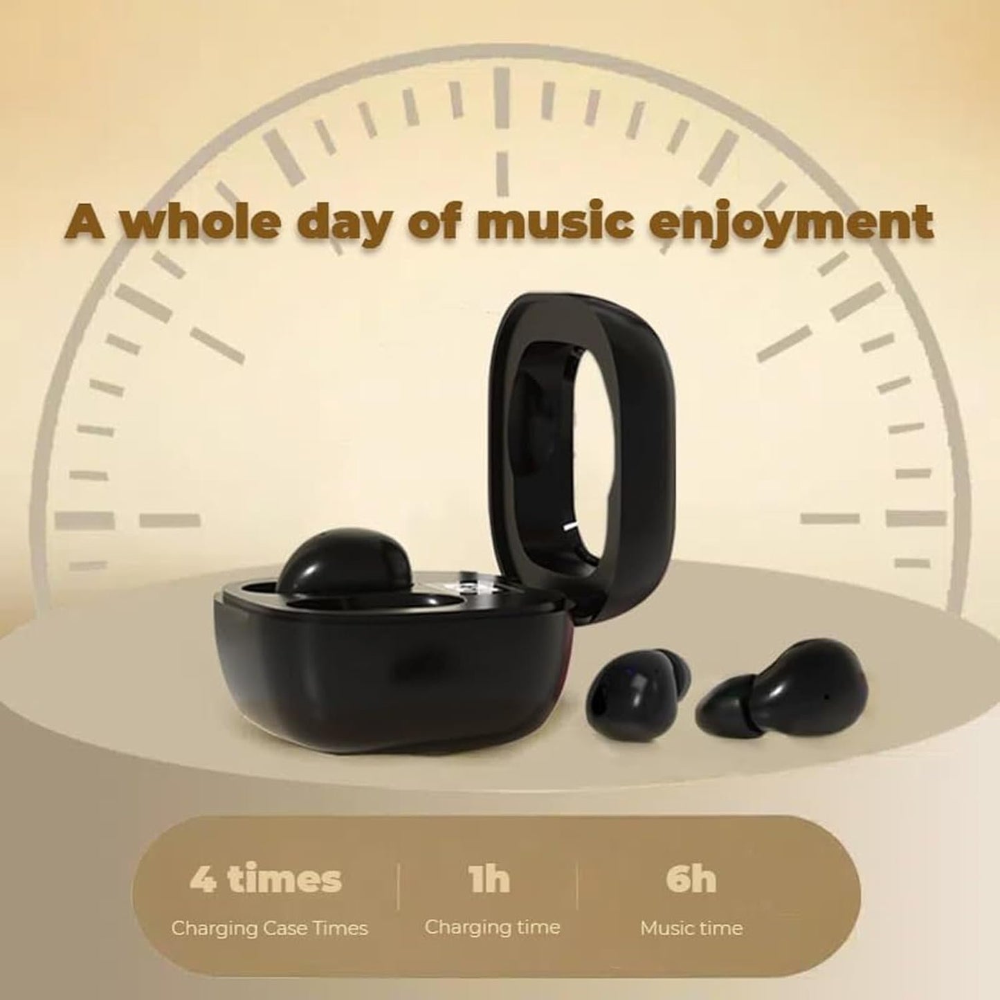 Wireless Smallest Sleep Earbuds, Ultra Small Earphones, Hidden Sleep Headphones, Noise Cancelling Earbuds, Ear Buds for Sleeping, Working, Hiking (Black)