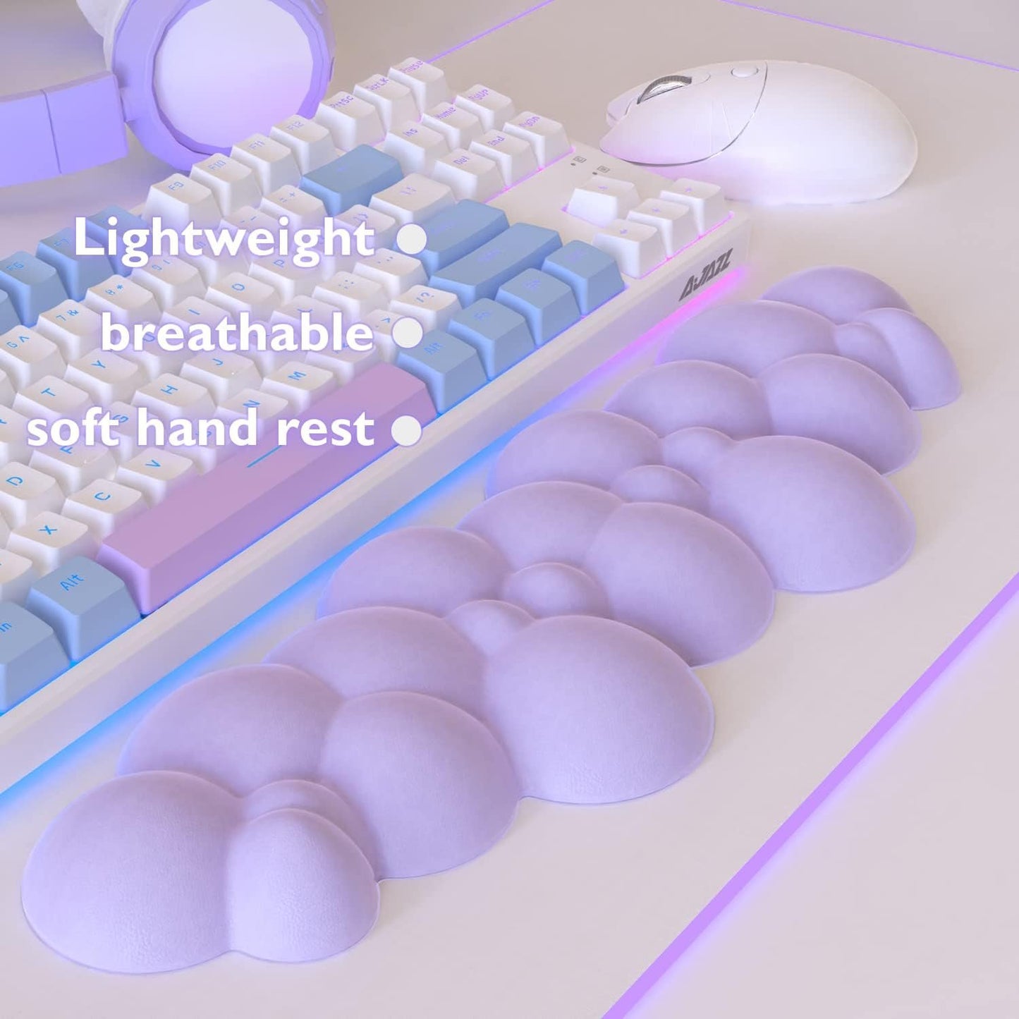 Gaming Keyboard Wrist Rest Pad,Memory Foam Keyboard Palm Rest, Ergonomic Hand Rest,Wrist Rest for Computer Keyboard,Laptop,Mac,Lightweight for Easy Typing Pain Relief-Purple