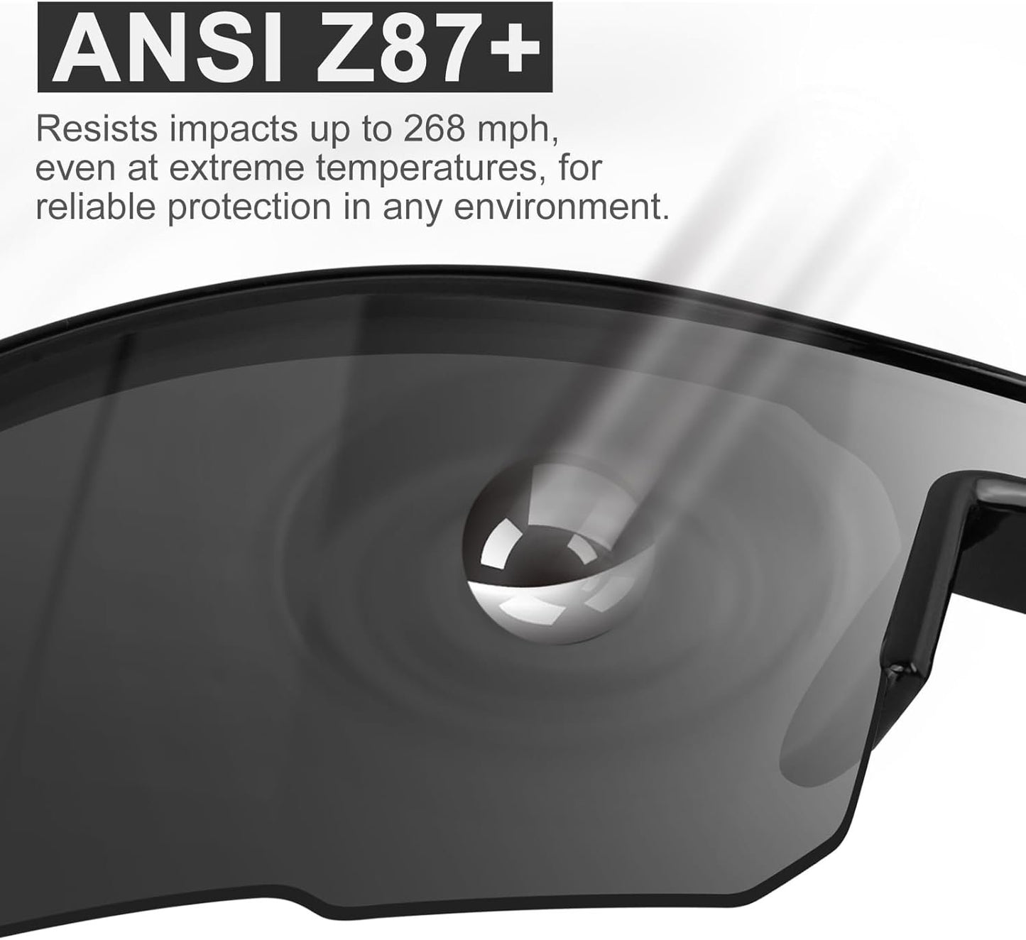 YENPK Safety Glasses for Men Women, ANSI Z87.1 Safety Glasses with UV Protection, Impact Resistant Tinted Safety Sunglasses