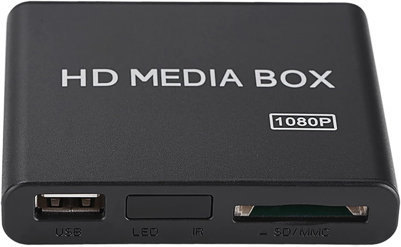 Video Player, Mini Box Media Player, Video Player Clearly View Easy to Install 1080P Media Player, for Home Video Display Play Game Entertainment (US Plug 100 to 240V)