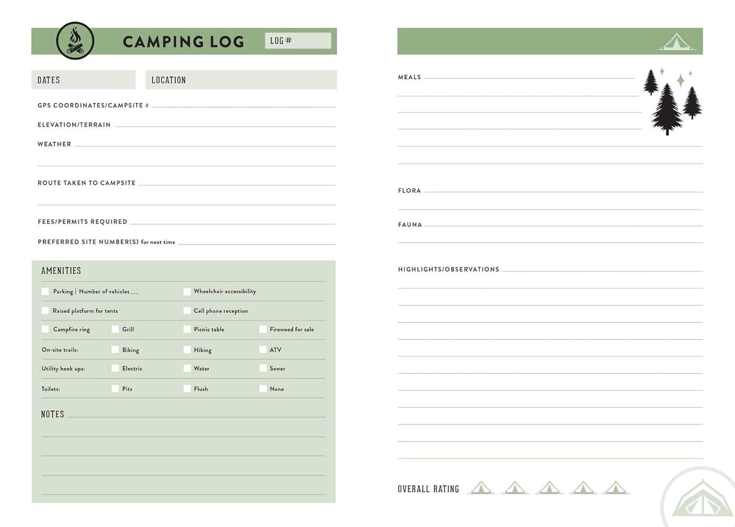 The Camper's Journal (Outdoor Journal; Camping Log Book; Travel Diary)