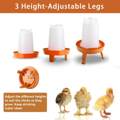 Chicken Feeder and Waterer Kit - 1L Chicken Feeder and 1.5L Chicken Waterer | Chicken Feeder and Hanging Chicken Waterer | Duck Feeder, Quail Feeder, Chicken Starter Kit