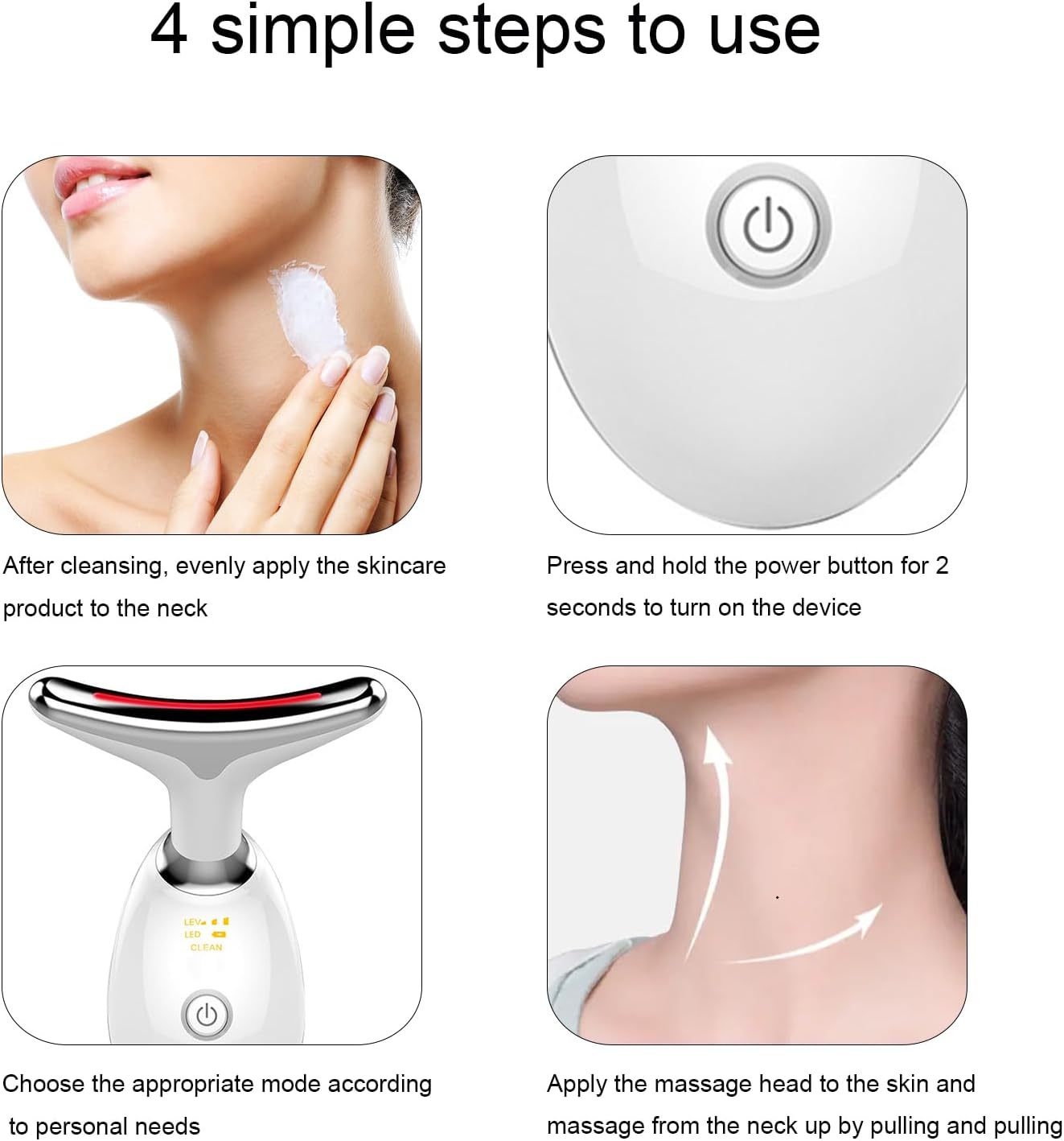 Uonkeus 3-in-1 Beauty Device,Facial and Neck Massager,Multifunctional Skin Care Tools