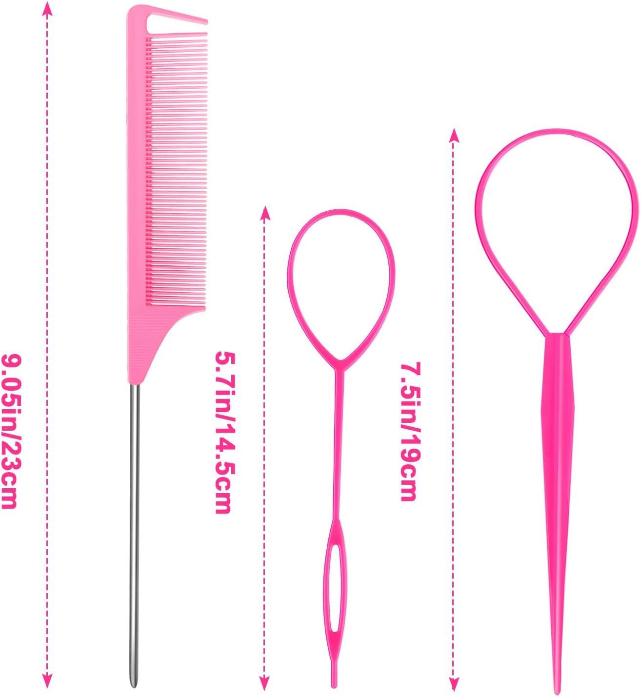 3 Pieces Hair Clip Hairstyle Accessories Tail Braid Tool French Twister Hair Twister for Women Girl Pink