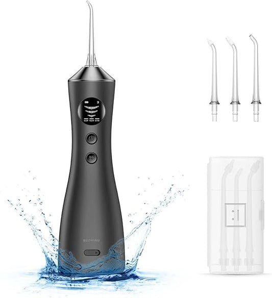 Water Dental Flosser, Protable Cordless Water Flosser with 300ML Rechargeable Travel Irrigation Cleaner, IPX7 Waterproof Electric Flossing for Teeth