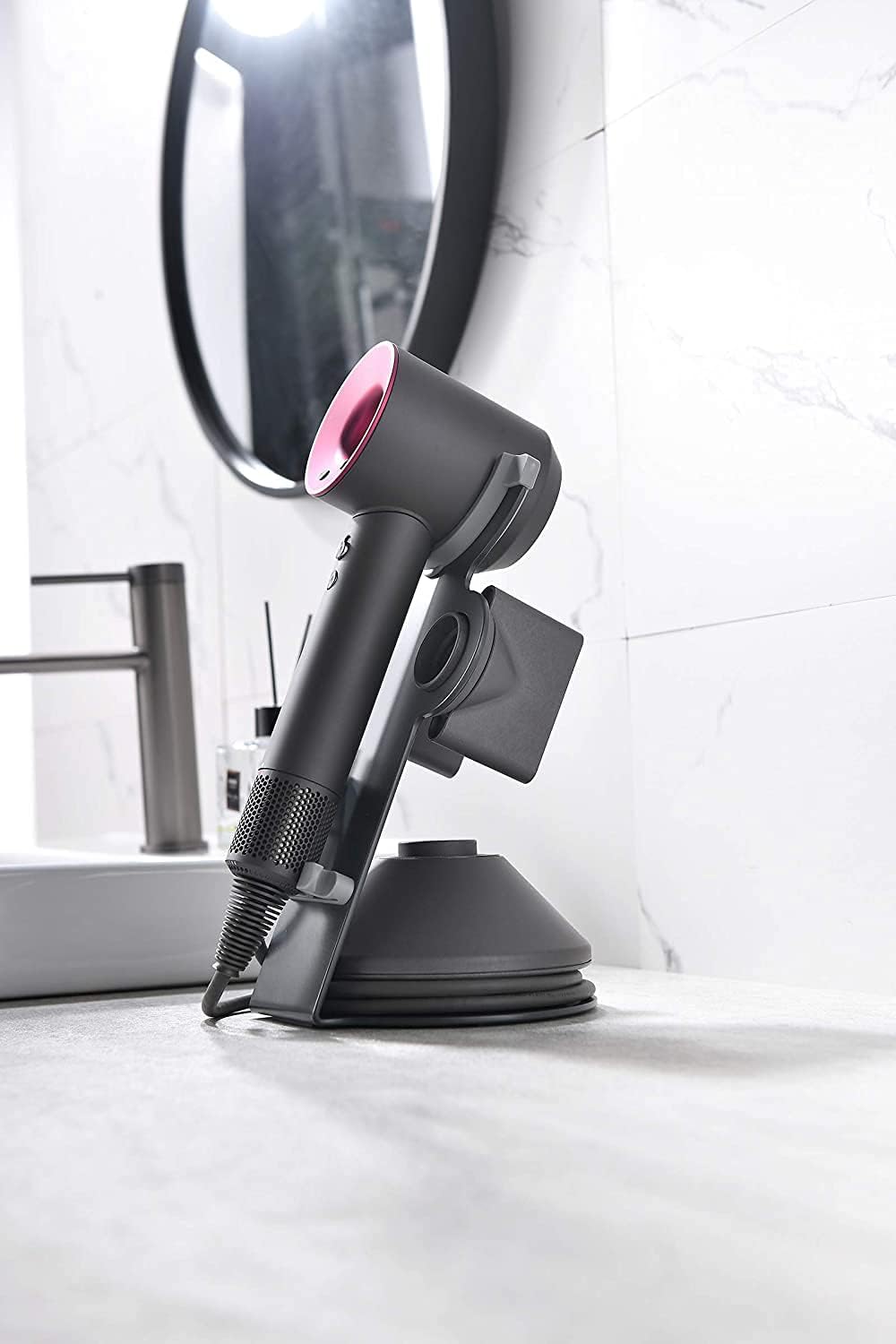 Wingsflying Supersonic Hair Dryer Holder, Aluminum Alloy Bracket Power Plug Holder, Bathroom Organizer for Dyson Supersonic hairdryer Care Tools, Diffuser, Nozzle Holder