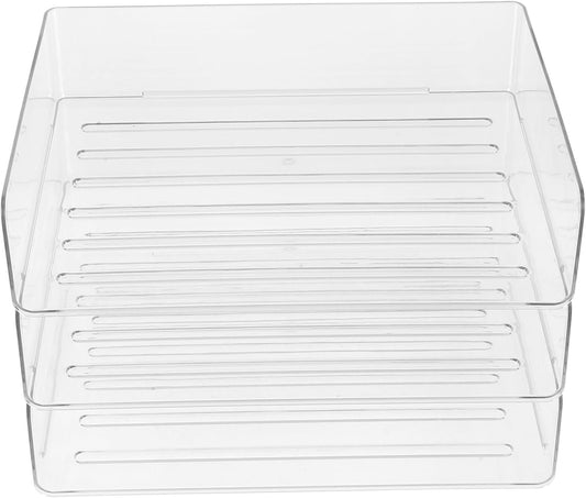 Generic Paper Storage Organizer Desk Tray Stackable File Organizer for Office Transparent Letter Tray for Efficient Workspace Organization