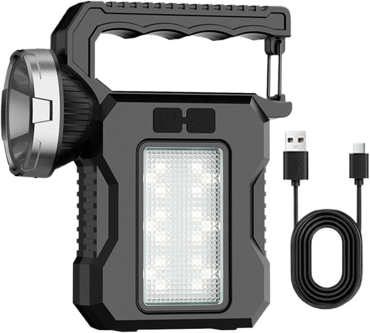 Iouyjiu Solar Outdoor Lamp, Waterproof Torch Light, Powerful Led Flashlight, Multipurpose Camping Gear for Hiking, Travel, Exploring, Adventure Sports and Entertainment-Camping