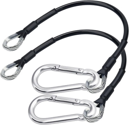 Aoheke Gym Extension Cables 10" Long - Compatible with Home Gym Machines - Accessories for Lat/Tricep Pull Down & Leg Extensions (1 Pair) - Extend Your Workout Angle