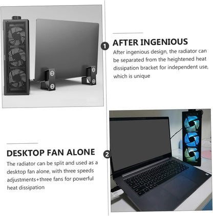 CHICAMPERA 1 Set RGB Laptop Cooling Pad Height Laptop Stand with Ergonomic Design for Heat Dissipation Reduces Neck Eye Pressure for Gaming Work Use