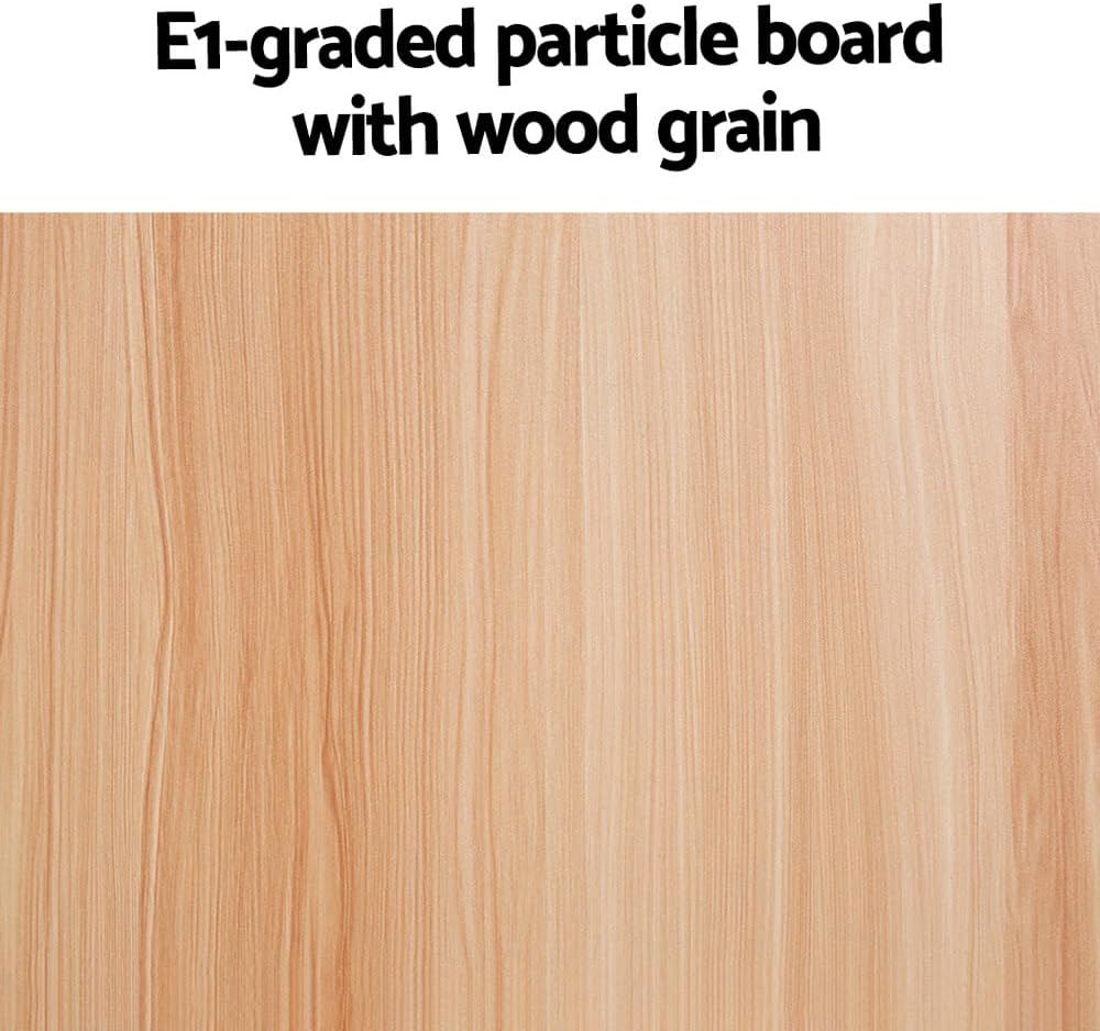 Artiss Coffee Table, Wooden Semi-Circle Side End Tables Dining Desk Storage Space Oval Particle Board Modern for Home Furniture Living Room, 15mm Thick Tabletop Safe Round Edge Pine