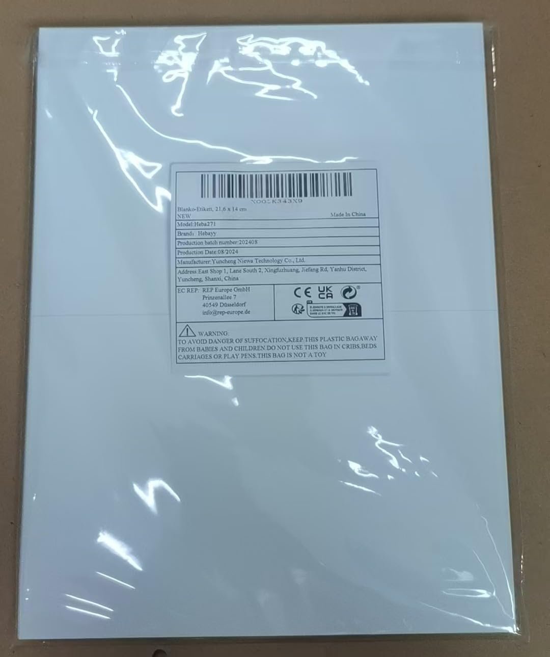 70 Large Size Blank Labels, Water/Oil/Tear Resistant, Inkjet & Laser Printer Available Removable No Residue for Home Organization Projects, Bins, Kitchen Storage Containers, Desk Items(8.5”x 5.5”)