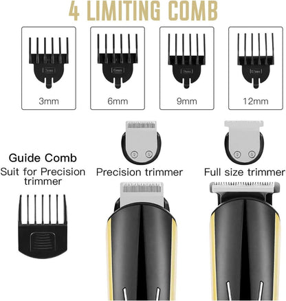 5-in-1 Beard Trimmer for Men - Hair Clippers Cordless, Electric Grooming Kit for Bear/Hair/Face/Nose/Ear, USB Rechargeable Waterproof Body Hair Trimmer for Quick Cut, Gifts for Husband Father