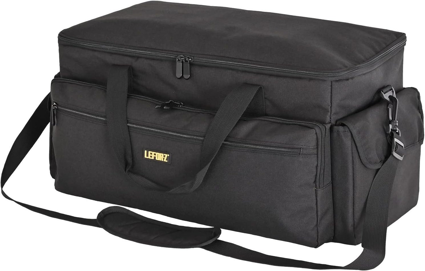 Large DJ Cable File Gig Bag DJ Equipment Organizer Bag with Detachable Dividers and Padded Bottom,Travel Music Bag for Professional DJ Gear,Sound Equipment, Musical Instrument and Accessories