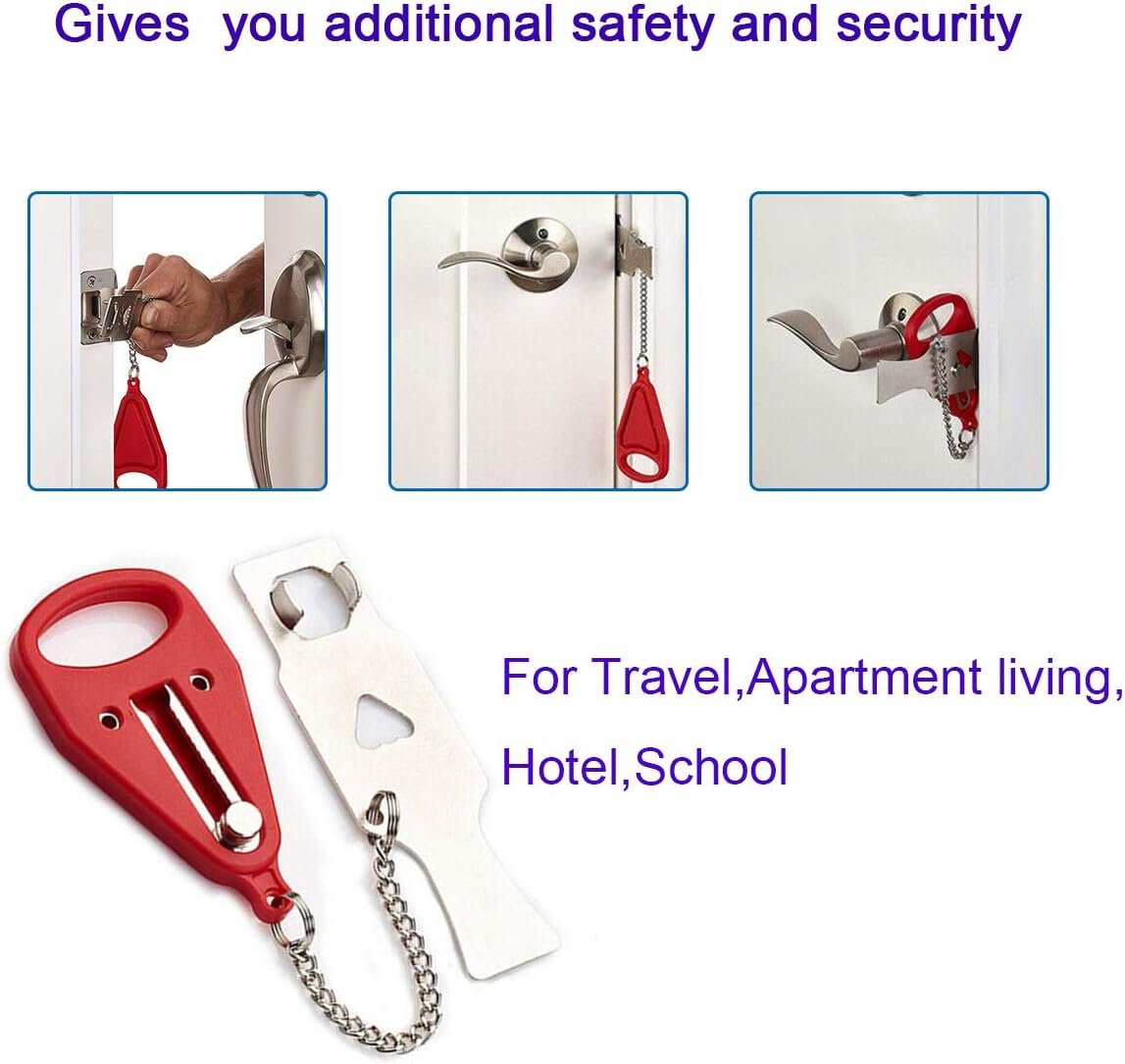 Portable Door Lock for Home and Travel Safety, Travel Lock, Airbnb Lock, Childproof Security Lock, Suitable for Home, Hotel, Living Security Device (Portable Lock 1.0, 1, Count)