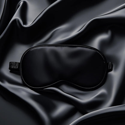 Sleep Mask Silk Eye Cover for Pressure-Free Comfort, Washable Sleeping Eyeshade (Black)