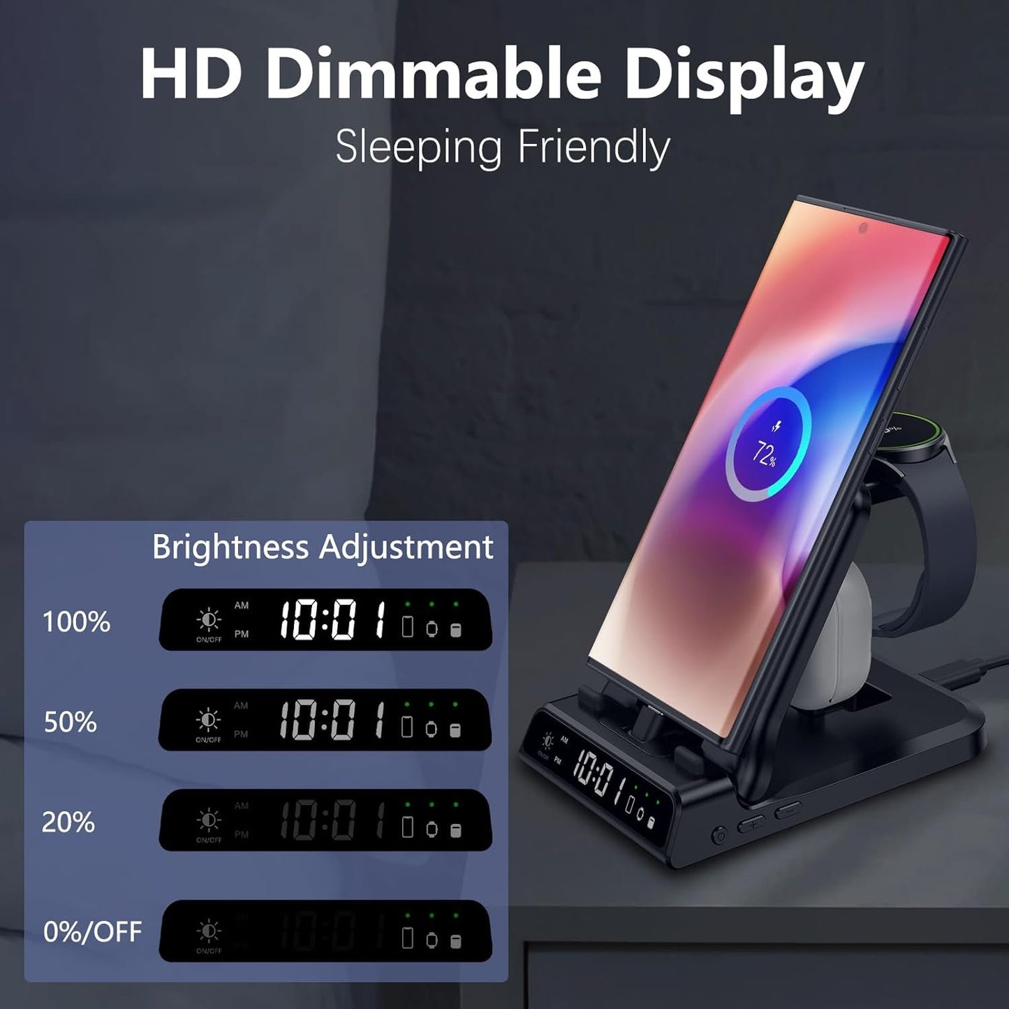 25W USB-C Fast Charging Station 3-in-1 Foldable for Samsung Galaxy S25/S24/Z Flip/Fold 6, A56/A35, USB-C Buds & Galaxy Watch Ultra/7/6/5, SwanScout 701S