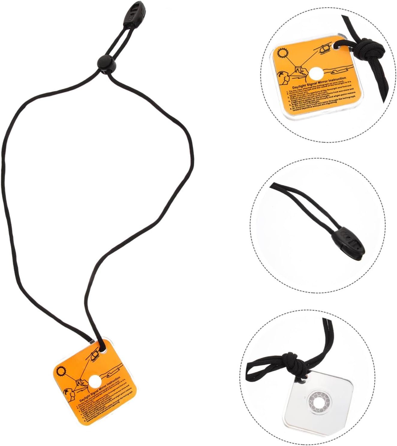 YARNOW Outdoor Survival Signal Mirror Camping Kit Approved Boating Waterproof Camp Lamp First Beam Acrylic