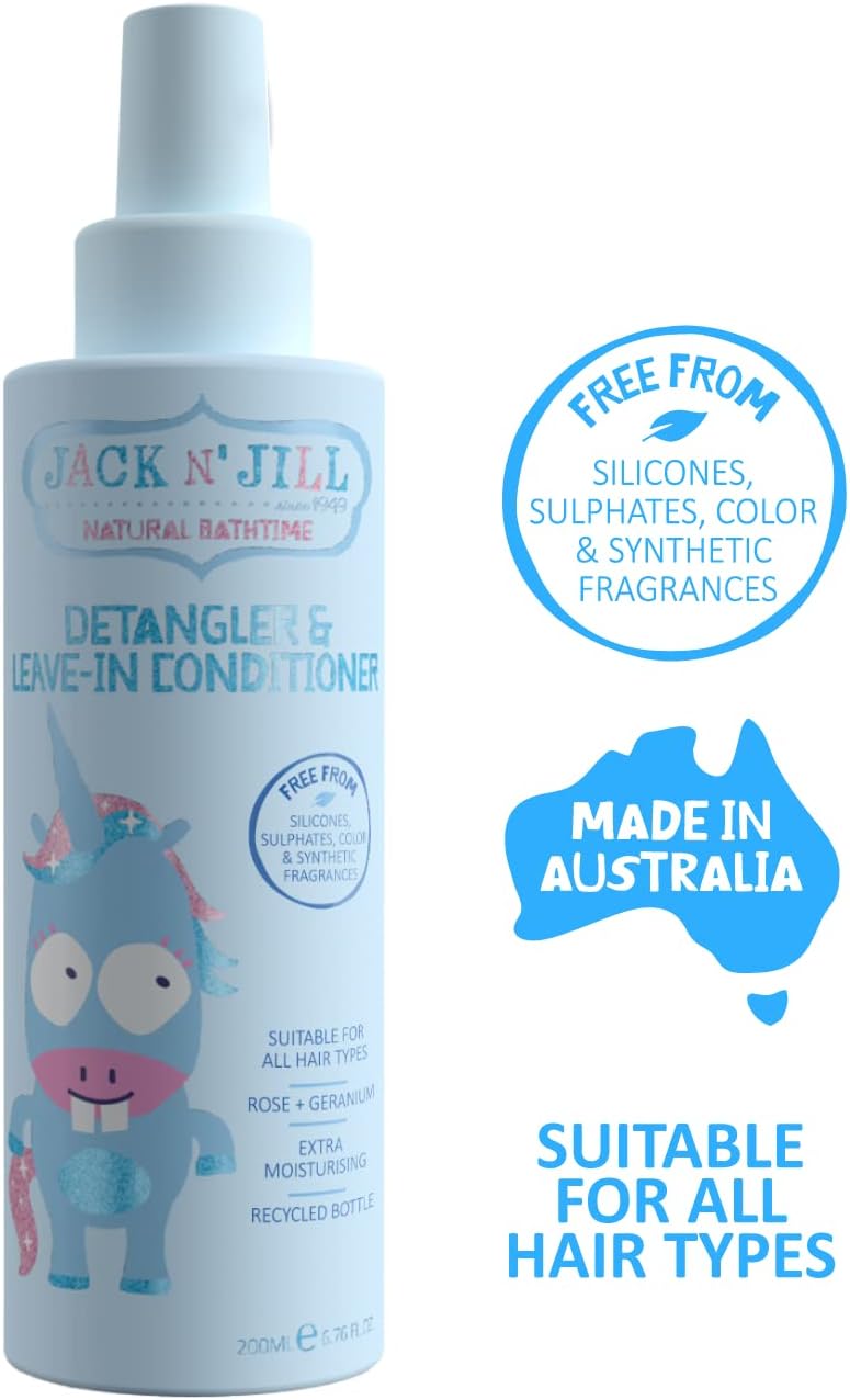 Jack N' Jill Detangler and Leave-in Conditioner Rose and Geranium 200ml