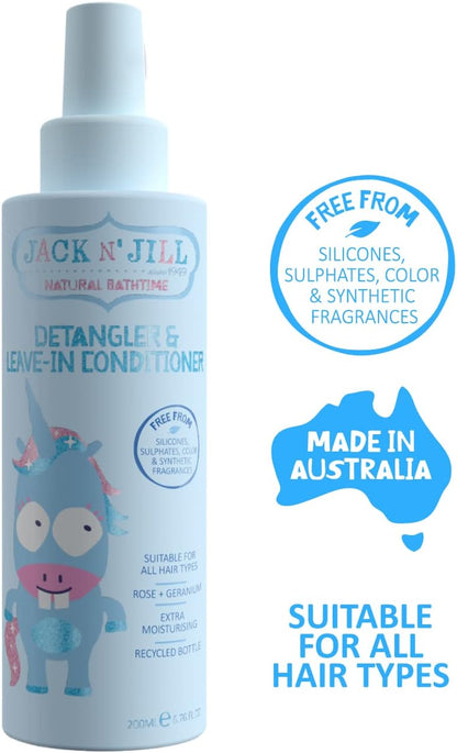 Jack N' Jill Detangler and Leave-in Conditioner Rose and Geranium 200ml
