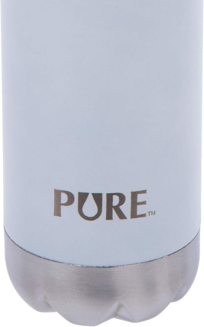 PURE Insulated Water Bottle, 500ml, White - Canada Classic Stainless Steel Metal Vacuum Thermal Leak Proof Water Bottles for Sports, Travel, Home and Office