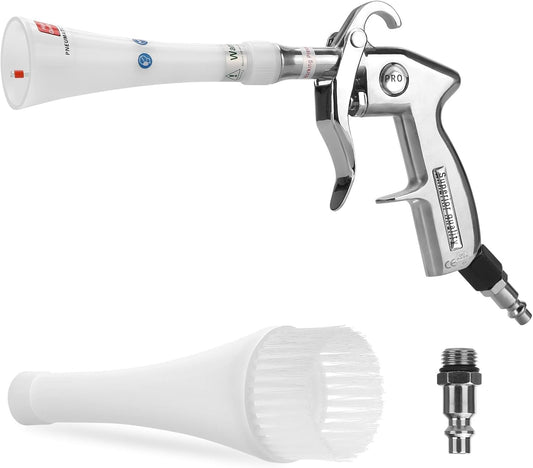 MYPIN Aluminium Car Cleaning Gun with Tapered Nozzle, 6-9.2Bar with 2 Set Nozzle, Pressure Air Blower Blow Gun Producing Powerful Blast of Air for Cleaning Cars, Velvet, Furniture and Carpets