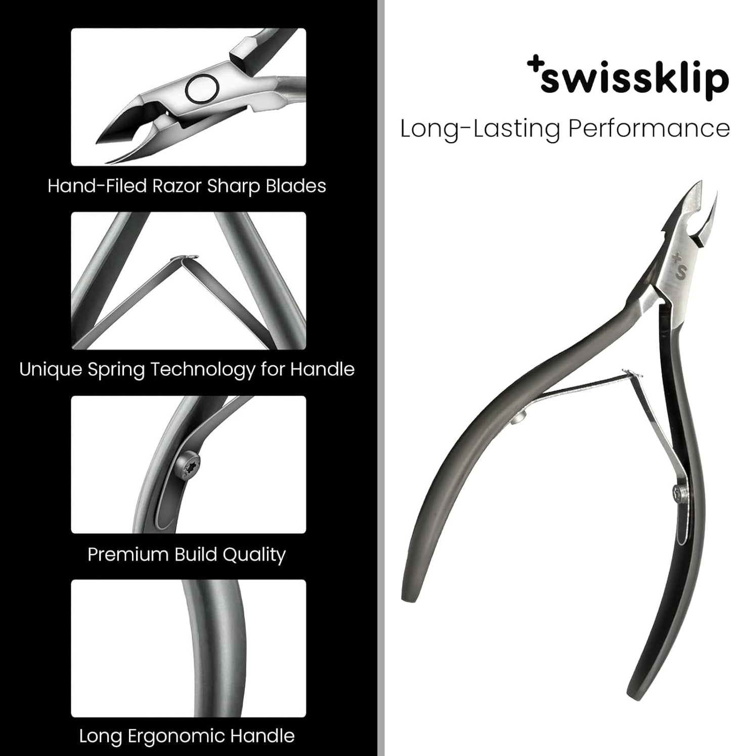 Swissklip Cuticle Trimmer, Cuticle Remover, White Elephant gifts, Cuticle Nippers, Cuticle Cutter, Nail Nipper used along with Cuticle Pusher Tool, Cuticle Clippers, Nail Cuticle Trimmer