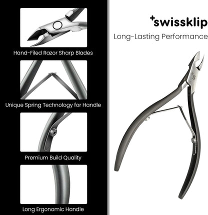 Swissklip Cuticle Trimmer, Cuticle Remover, White Elephant gifts, Cuticle Nippers, Cuticle Cutter, Nail Nipper used along with Cuticle Pusher Tool, Cuticle Clippers, Nail Cuticle Trimmer