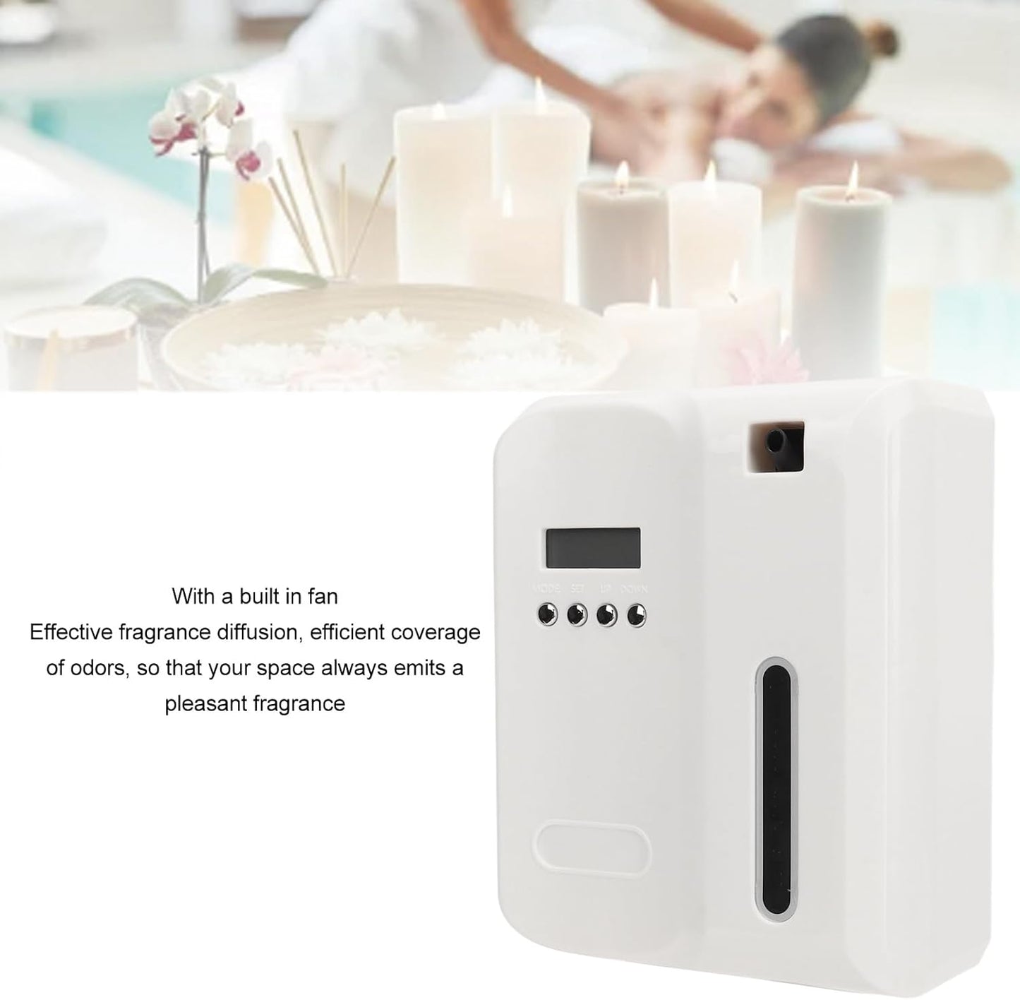 UPQRSG Smart Scent Air Machine, Bt Mobile APP Control Professional Essential Oil Diffuser, Aromatherapy Machine with Essential Oil Diffuser with Fan (EU-White)